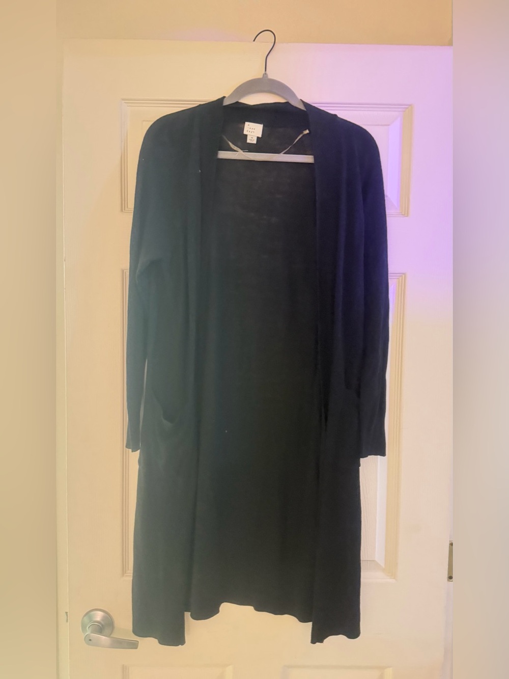 a new day women’s Long Open-Front Cardigan - Black